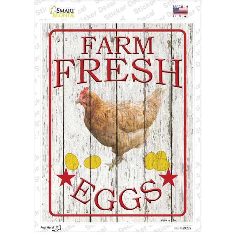 Farm Fresh Eggs Novelty Rectangle Sticker Decal Small