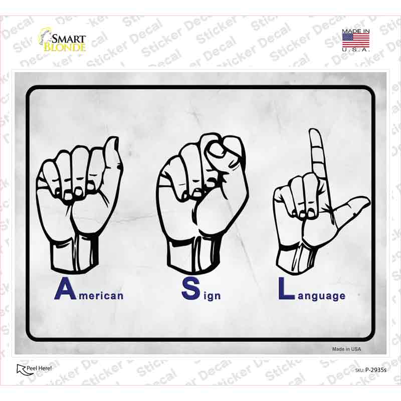 American Language Novelty Rectangle Sticker Decal