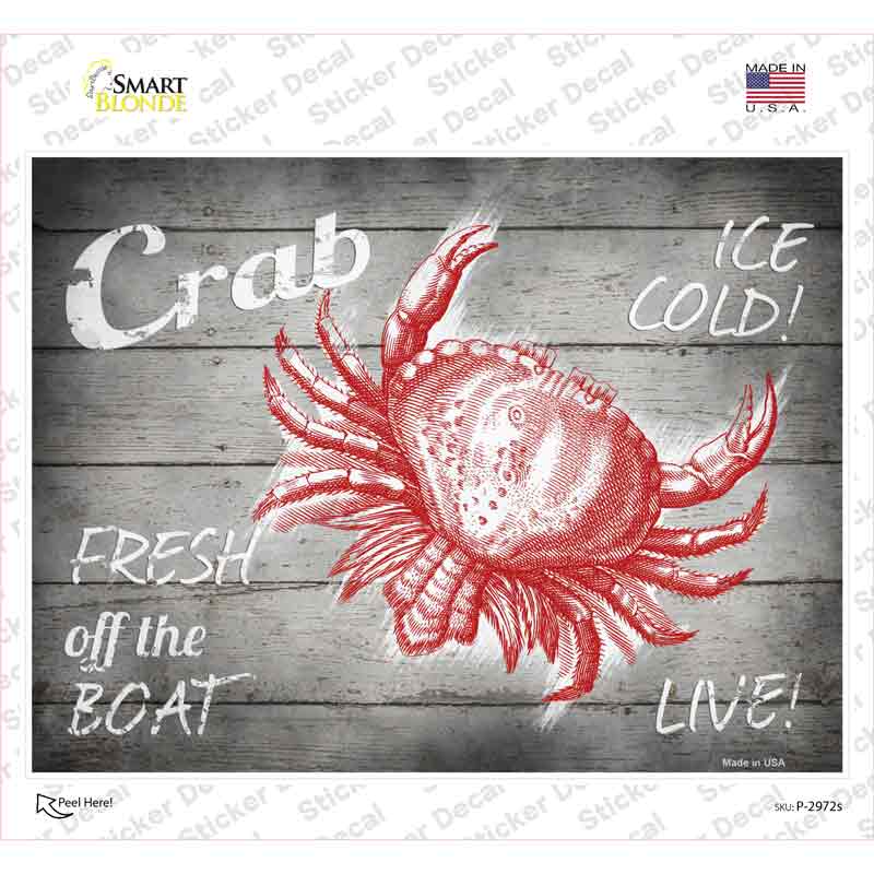 Crab Fresh off the Boat Novelty Rectangle Sticker Decal Small