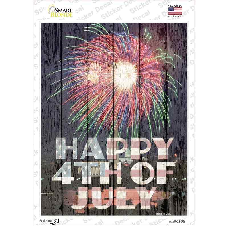 Happy Fourth of July Novelty Rectangle Sticker Decal