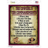 Cowgirls Ten Commandments Vertical Novelty Rectangle Sticker Decal
