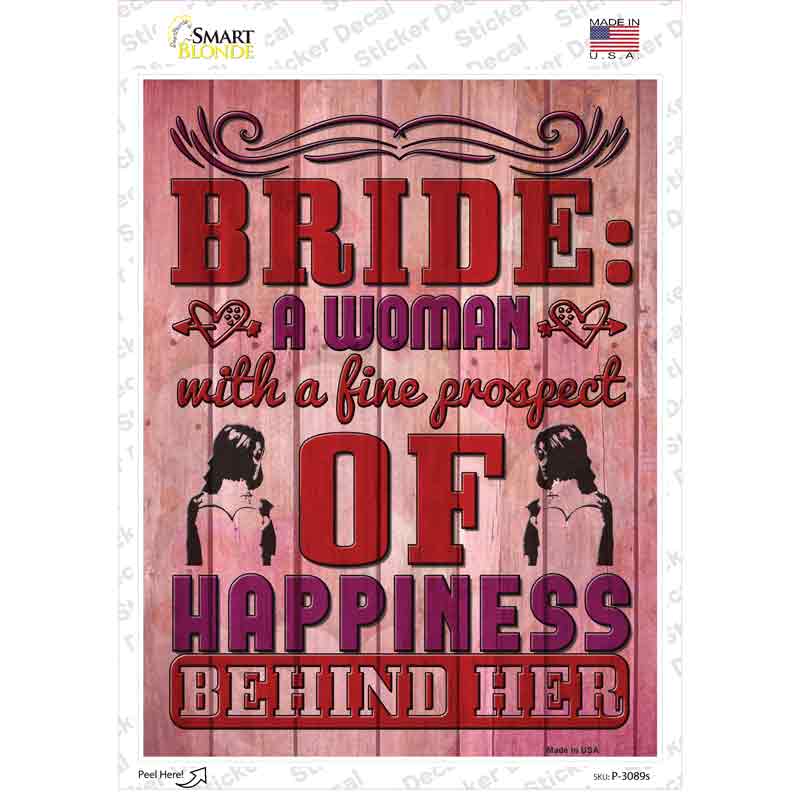 Prospect Of Happiness Behind Her Novelty Rectangle Sticker Decal