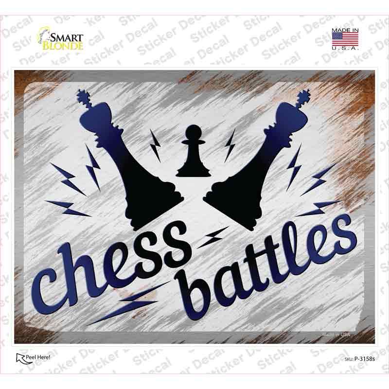 Chess Battles Novelty Rectangle Sticker Decal