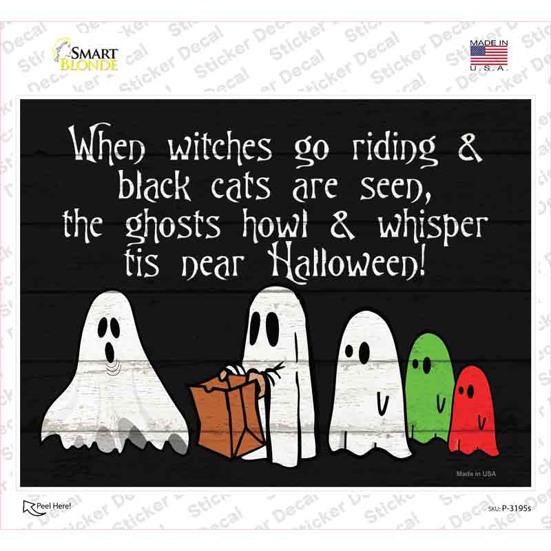 Ghosts Trick or Treat Costumes Novelty Rectangle Sticker Decal Small