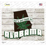 Get High In Alabama Novelty Rectangle Sticker Decal Small