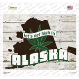 Get High In Alaska Novelty Rectangle Sticker Decal Small