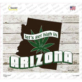 Get High In Arizona Novelty Rectangle Sticker Decal Small