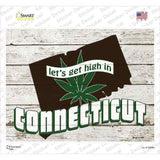 Get High In Connecticut Novelty Rectangle Sticker Decal Small