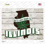 Get High In Illinois Novelty Rectangle Sticker Decal Small