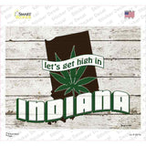 Get High In Indiana Novelty Rectangle Sticker Decal Small