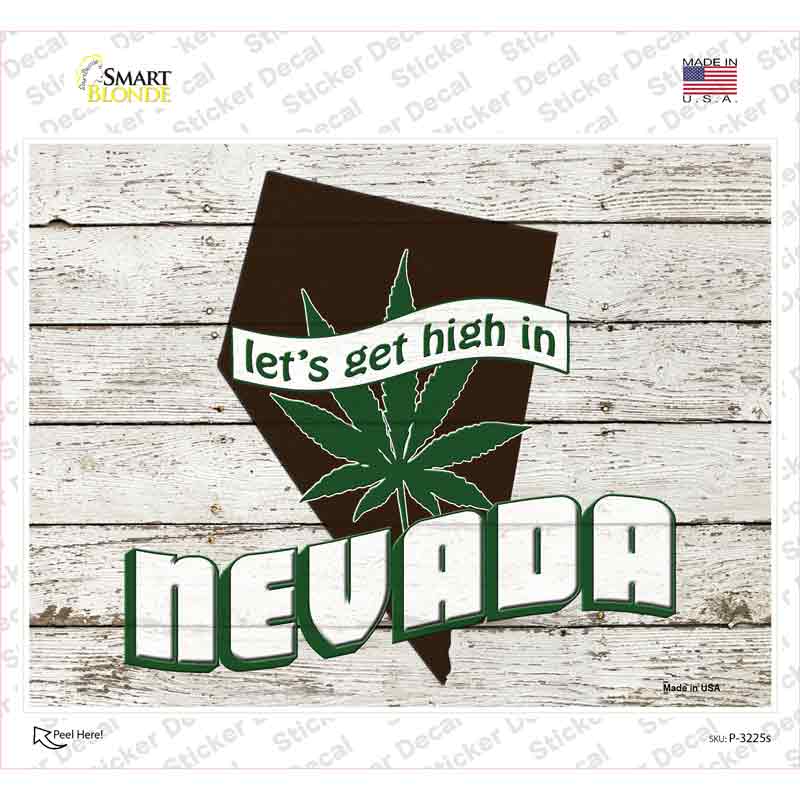 Get High In Nevada Novelty Rectangle Sticker Decal Small