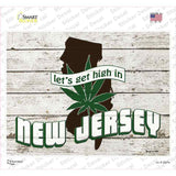 Get High In New Jersey Novelty Rectangle Sticker Decal Small