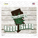 Get High In Rhode Island Novelty Rectangle Sticker Decal Small