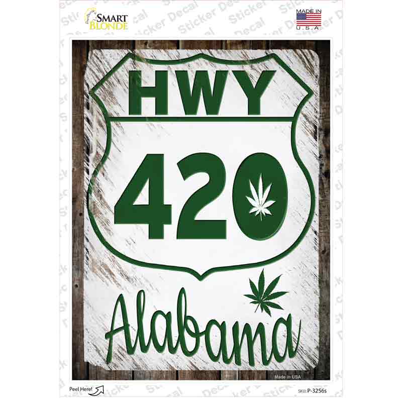 HWY 420 Alabama Novelty Rectangle Sticker Decal Small