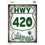 HWY 420 California Novelty Rectangle Sticker Decal Small