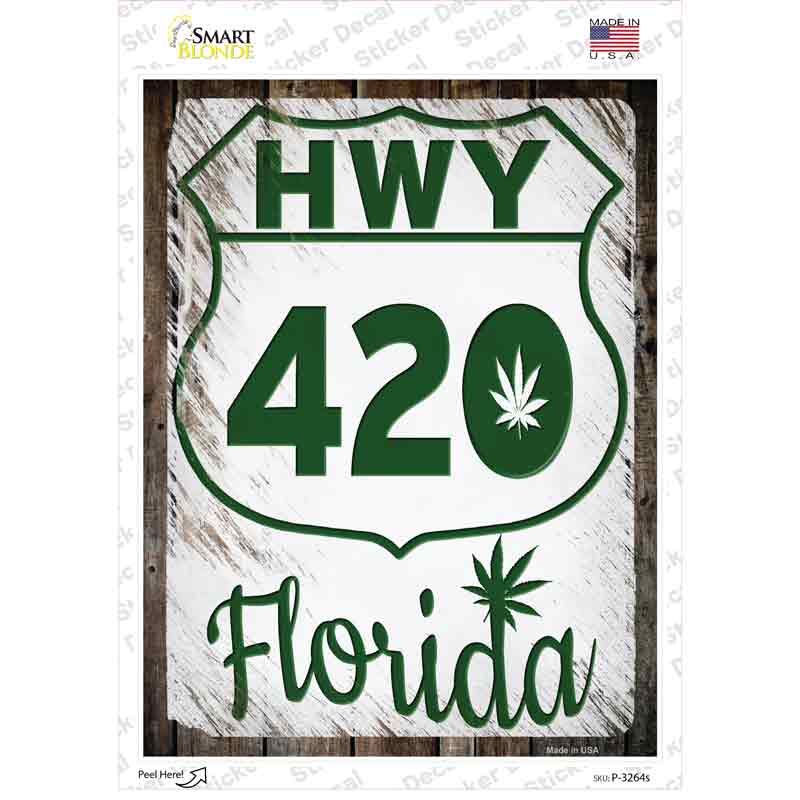 HWY 420 Florida Novelty Rectangle Sticker Decal Small