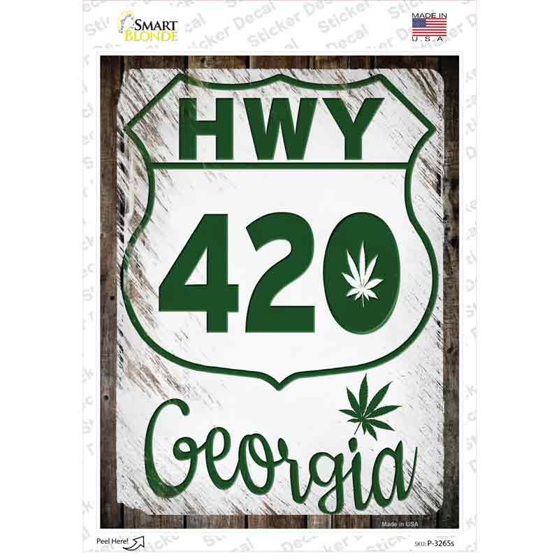 HWY 420 Georgia Novelty Rectangle Sticker Decal