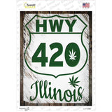 HWY 420 Illinois Novelty Rectangle Sticker Decal Small