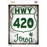 HWY 420 Iowa Novelty Rectangle Sticker Decal Small