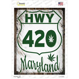 HWY 420 Maryland Novelty Rectangle Sticker Decal Small