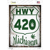 HWY 420 Michigan Novelty Rectangle Sticker Decal Small