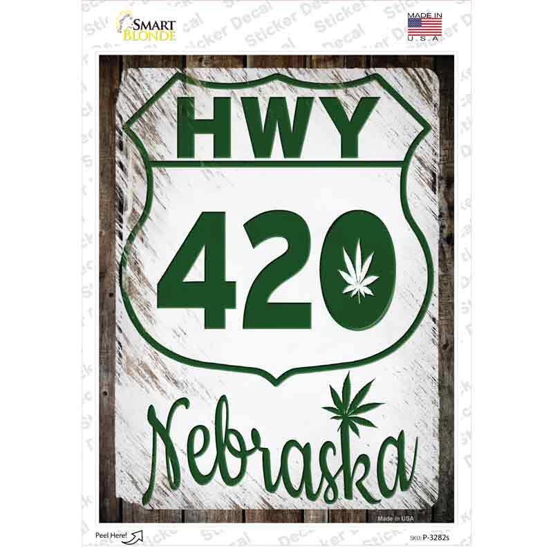 HWY 420 Nebraska Novelty Rectangle Sticker Decal