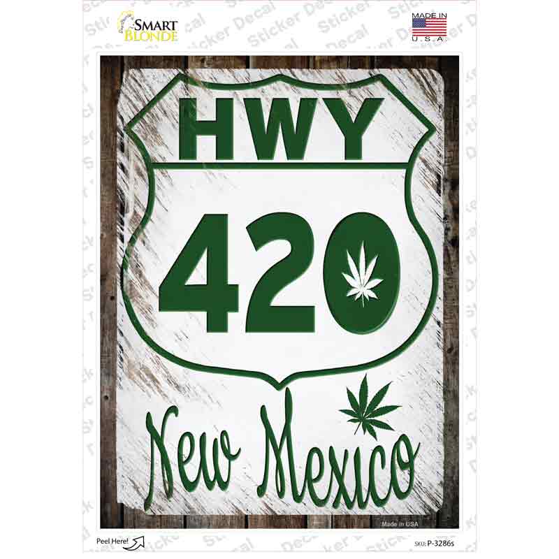 HWY 420 New Mexico Novelty Rectangle Sticker Decal Small