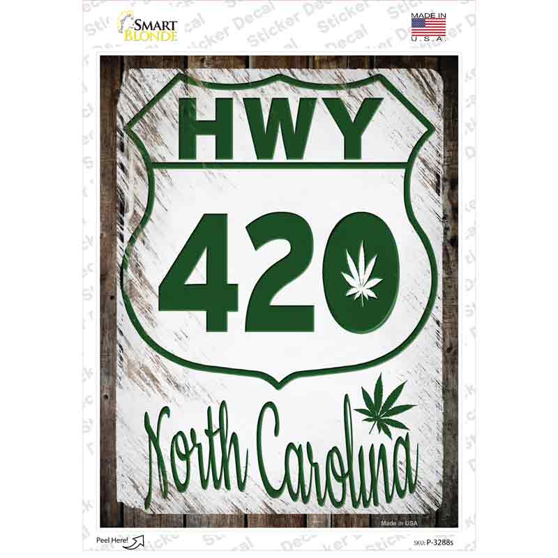 HWY 420 North Carolina Novelty Rectangle Sticker Decal Small