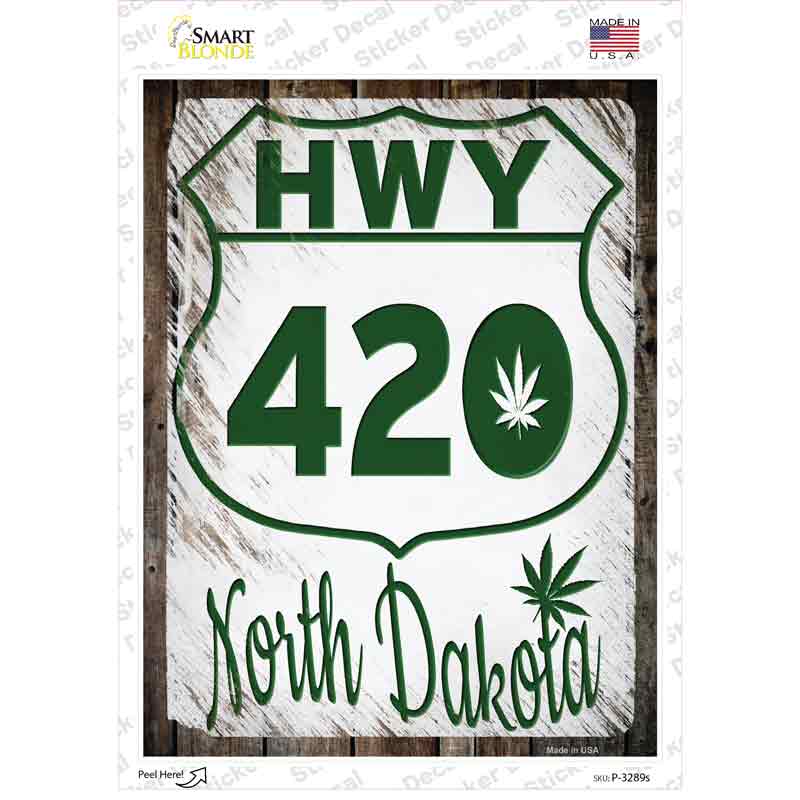 HWY 420 North Dakota Novelty Rectangle Sticker Decal Small