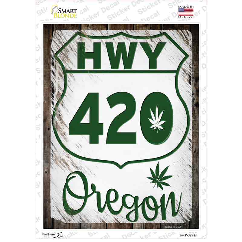 HWY 420 Oregon Novelty Rectangle Sticker Decal Small