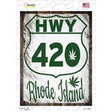 HWY 420 Rhode Island Novelty Rectangle Sticker Decal Small