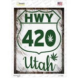 HWY 420 Utah Novelty Rectangle Sticker Decal Small