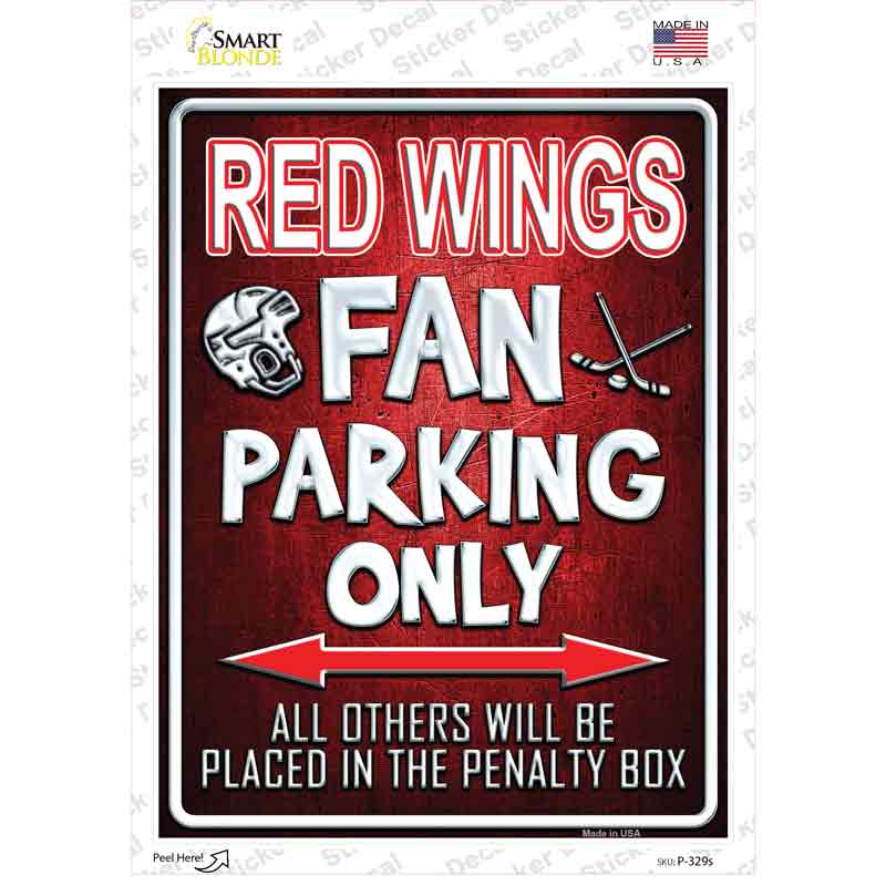 Red Wings Novelty Rectangle Sticker Decal Small