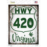 HWY 420 Virginia Novelty Rectangle Sticker Decal Small