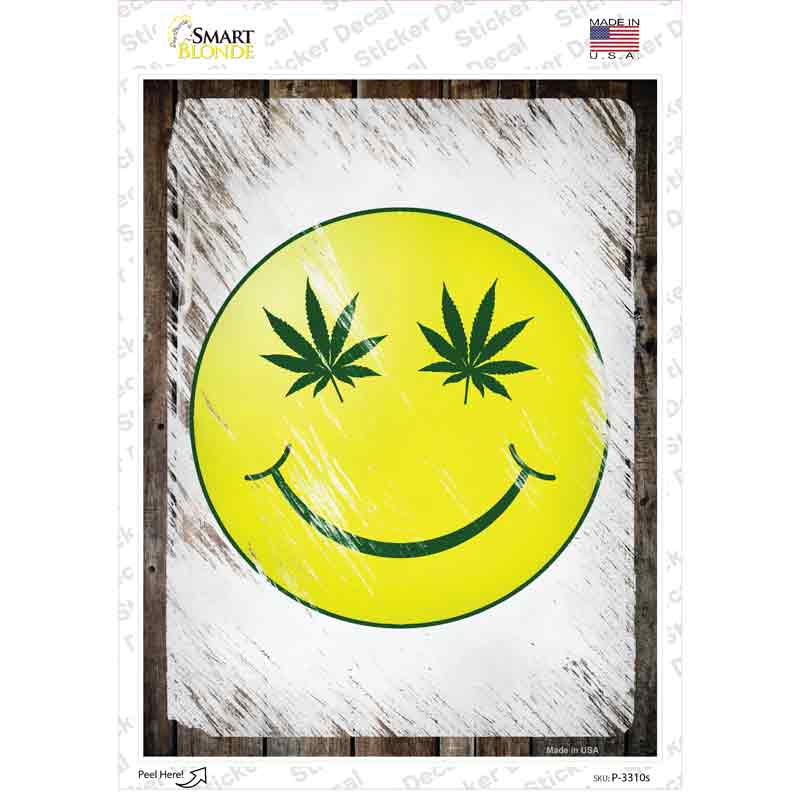 High Smiley Novelty Rectangle Sticker Decal Small