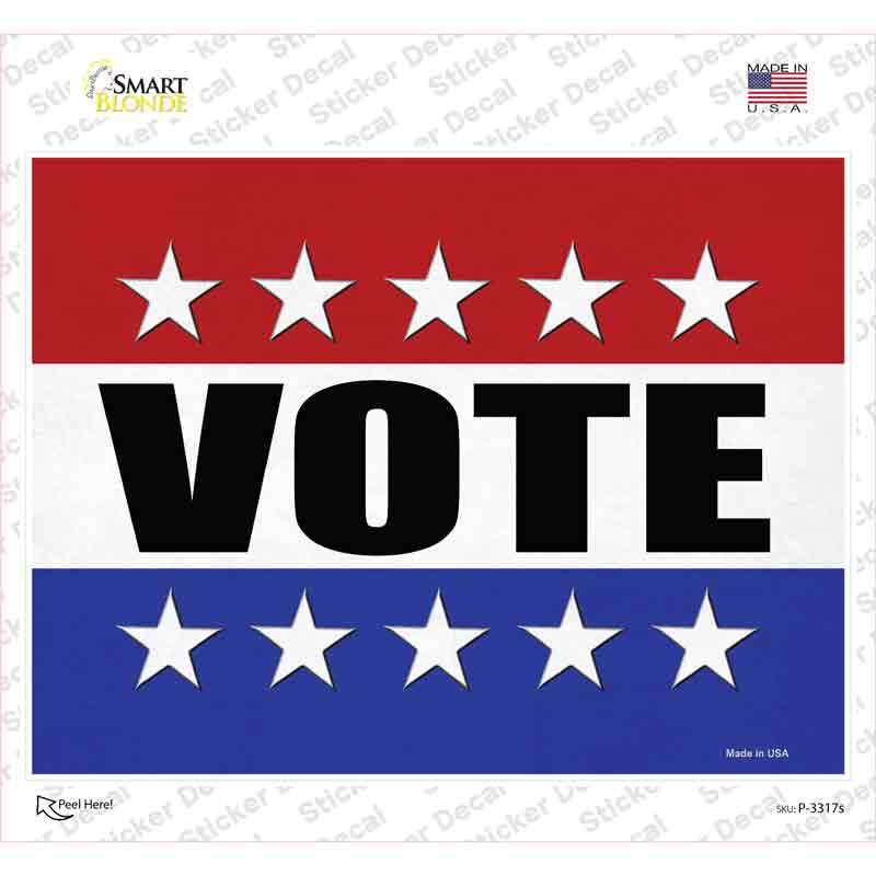 Vote Novelty Rectangle Sticker Decal Small