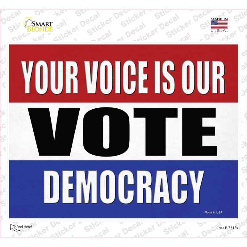 Vote Democracy Novelty Rectangle Sticker Decal Small