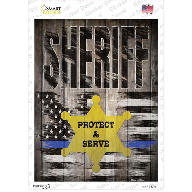 Sheriff Protect and Serve Novelty Rectangle Sticker Decal Small