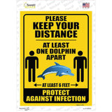 One Dolphin Apart Novelty Rectangle Sticker Decal