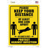 One Lion Apart Novelty Rectangle Sticker Decal