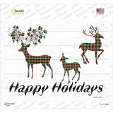 Happy Holidays Reindeer Novelty Rectangle Sticker Decal Small