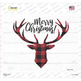 Merry Christmas Reindeer Novelty Rectangle Sticker Decal Small