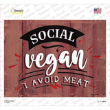 Social Vegan Novelty Rectangular Sticker Decal