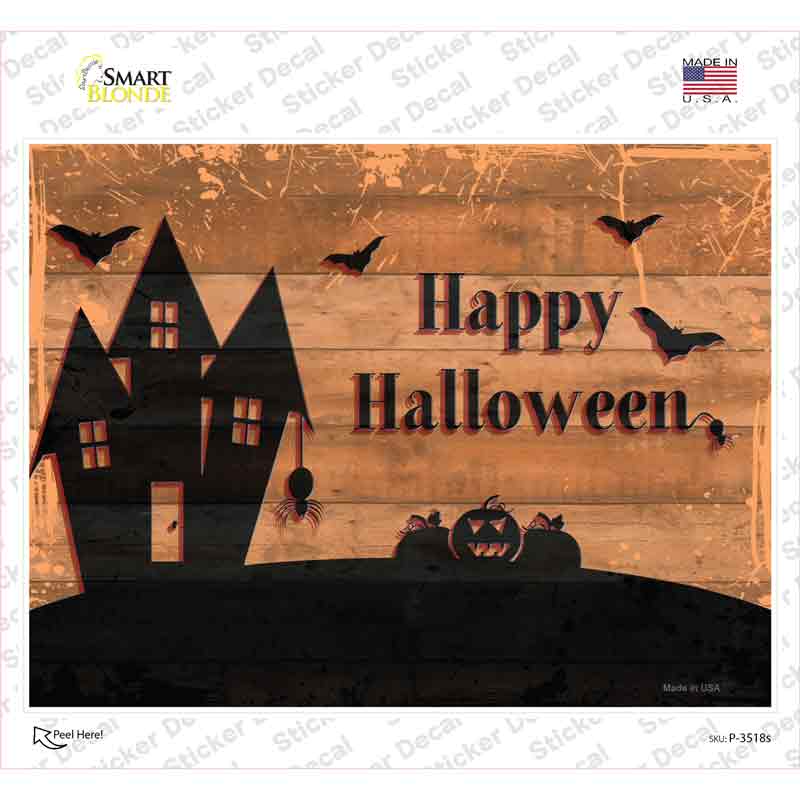 Happy Halloween Novelty Rectangular Sticker Decal Small