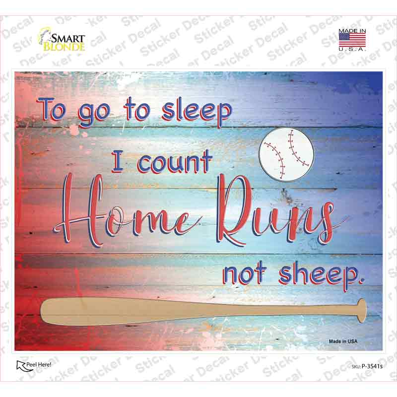 I Count Home Runs Novelty Rectangular Sticker Decal Small