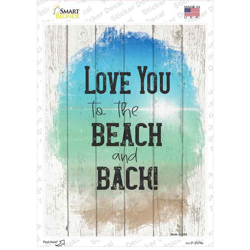 Love To Beach And Back Novelty Rectangle Sticker Decal