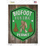 Bigfoot Hunting Permit Novelty Rectangle Sticker Decal Small