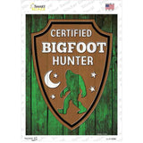 Certified Bigfoot Hunter Novelty Rectangle Sticker Decal Small