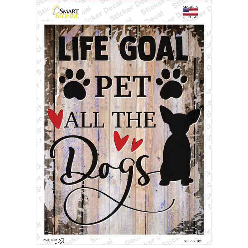 Pet All The Dogs Novelty Rectangle Sticker Decal Small