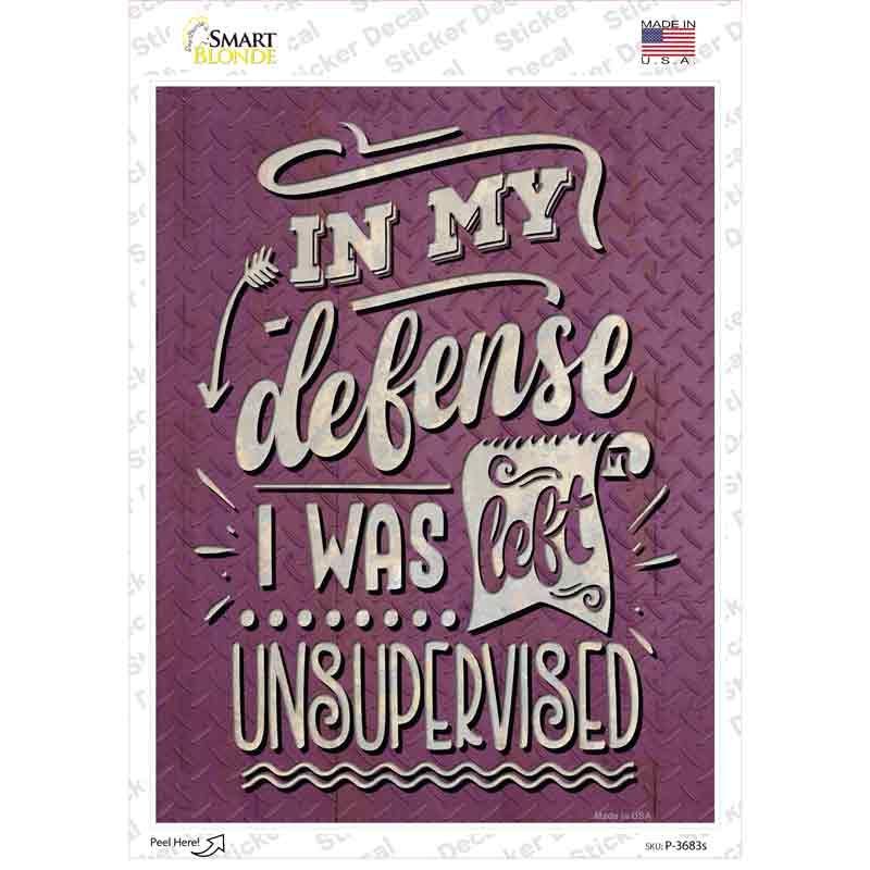 In My Defense Novelty Rectangle Sticker Decal